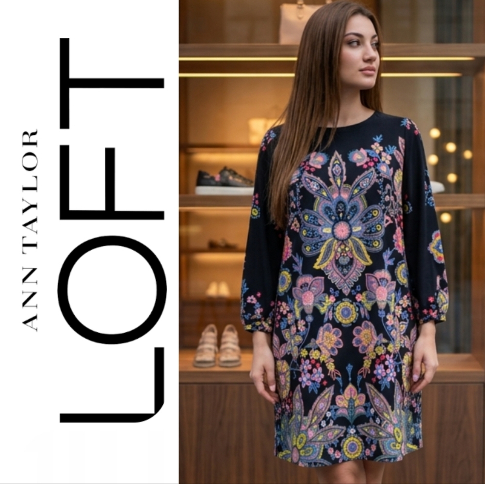 LOFT Floral Patterned Dress